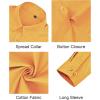 imageJVER Button Down Shirts for Women Stretch Collared Cotton Long Sleeve Dress Shirt Business Casual Blouse for WorkOrange