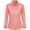 imageJVER Button Down Shirts for Women Stretch Collared Cotton Long Sleeve Dress Shirt Business Casual Blouse for WorkPeach