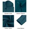 imageJVER Button Down Shirts for Women Stretch Collared Cotton Long Sleeve Dress Shirt Business Casual Blouse for WorkPeacock Blue