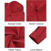 imageJVER Button Down Shirts for Women Stretch Collared Cotton Long Sleeve Dress Shirt Business Casual Blouse for WorkRed