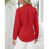 imageJVER Button Down Shirts for Women Stretch Collared Cotton Long Sleeve Dress Shirt Business Casual Blouse for WorkRed