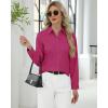 imageJVER Button Down Shirts for Women Stretch Collared Cotton Long Sleeve Dress Shirt Business Casual Blouse for WorkRose Red
