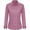 imageJVER Button Down Shirts for Women Stretch Collared Cotton Long Sleeve Dress Shirt Business Casual Blouse for WorkRose Salt