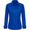 imageJVER Button Down Shirts for Women Stretch Collared Cotton Long Sleeve Dress Shirt Business Casual Blouse for WorkRoyal Blue