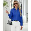 imageJVER Button Down Shirts for Women Stretch Collared Cotton Long Sleeve Dress Shirt Business Casual Blouse for WorkRoyal Blue
