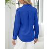 imageJVER Button Down Shirts for Women Stretch Collared Cotton Long Sleeve Dress Shirt Business Casual Blouse for WorkRoyal Blue