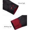 imageJVER Mens Casual Long Sleeve Stretch Dress Shirt WrinkleFree Regular Fit Button Down ShirtsBlackRed