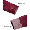 imageJVER Mens Casual Long Sleeve Stretch Dress Shirt WrinkleFree Regular Fit Button Down ShirtsBurgundy Red