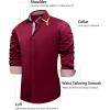 imageJVER Mens Casual Long Sleeve Stretch Dress Shirt WrinkleFree Regular Fit Button Down ShirtsBurgundy Red
