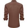 imageJVER Mens Casual Long Sleeve Stretch Dress Shirt WrinkleFree Regular Fit Button Down ShirtsChocolate Brown