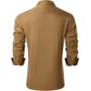 imageJVER Mens Casual Long Sleeve Stretch Dress Shirt WrinkleFree Regular Fit Button Down ShirtsEarthen Brown