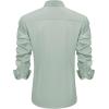 imageJVER Mens Casual Long Sleeve Stretch Dress Shirt WrinkleFree Regular Fit Button Down ShirtsGreen