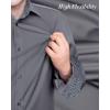 imageJVER Mens Casual Long Sleeve Stretch Dress Shirt WrinkleFree Regular Fit Button Down ShirtsGrey