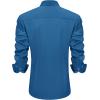 imageJVER Mens Casual Long Sleeve Stretch Dress Shirt WrinkleFree Regular Fit Button Down ShirtsGrey Blue