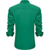 imageJVER Mens Casual Long Sleeve Stretch Dress Shirt WrinkleFree Regular Fit Button Down ShirtsHunter Green
