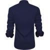 imageJVER Mens Casual Long Sleeve Stretch Dress Shirt WrinkleFree Regular Fit Button Down ShirtsNavy  Blue