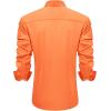 imageJVER Mens Casual Long Sleeve Stretch Dress Shirt WrinkleFree Regular Fit Button Down ShirtsOrange