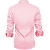 imageJVER Mens Casual Long Sleeve Stretch Dress Shirt WrinkleFree Regular Fit Button Down ShirtsPink