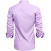 imageJVER Mens Casual Long Sleeve Stretch Dress Shirt WrinkleFree Regular Fit Button Down ShirtsPink Purple