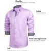 imageJVER Mens Casual Long Sleeve Stretch Dress Shirt WrinkleFree Regular Fit Button Down ShirtsPink Purple