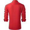 imageJVER Mens Casual Long Sleeve Stretch Dress Shirt WrinkleFree Regular Fit Button Down ShirtsRed