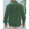 imageJVER Mens Linen Shirts Casual Button Down Long Sleeve Shirt Solid Spread Collar Summer Beach Shirts with PocketArmy Green