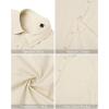 imageJVER Mens Linen Shirts Casual Button Down Long Sleeve Shirt Solid Spread Collar Summer Beach Shirts with PocketBeige