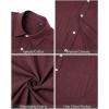 imageJVER Mens Linen Shirts Casual Button Down Long Sleeve Shirt Solid Spread Collar Summer Beach Shirts with PocketBurgundy