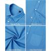 imageJVER Mens Linen Shirts Casual Button Down Long Sleeve Shirt Solid Spread Collar Summer Beach Shirts with PocketCobalt Blue