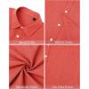 imageJVER Mens Linen Shirts Casual Button Down Long Sleeve Shirt Solid Spread Collar Summer Beach Shirts with PocketCoral