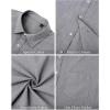 imageJVER Mens Linen Shirts Casual Button Down Long Sleeve Shirt Solid Spread Collar Summer Beach Shirts with PocketDark Grey