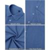 imageJVER Mens Linen Shirts Casual Button Down Long Sleeve Shirt Solid Spread Collar Summer Beach Shirts with PocketDenim Blue