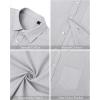 imageJVER Mens Linen Shirts Casual Button Down Long Sleeve Shirt Solid Spread Collar Summer Beach Shirts with PocketLight Grey