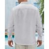 imageJVER Mens Linen Shirts Casual Button Down Long Sleeve Shirt Solid Spread Collar Summer Beach Shirts with PocketLight Grey