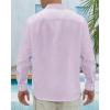 imageJVER Mens Linen Shirts Casual Button Down Long Sleeve Shirt Solid Spread Collar Summer Beach Shirts with PocketLight Purple
