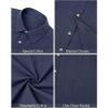 imageJVER Mens Linen Shirts Casual Button Down Long Sleeve Shirt Solid Spread Collar Summer Beach Shirts with PocketNavy Blue