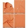 imageJVER Mens Linen Shirts Casual Button Down Long Sleeve Shirt Solid Spread Collar Summer Beach Shirts with PocketOrange