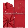 imageJVER Mens Linen Shirts Casual Button Down Long Sleeve Shirt Solid Spread Collar Summer Beach Shirts with PocketRed