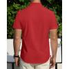 imageJVER Mens Short Sleeve Dress Shirts Stretch Stain Shield Casual Button Down Shirts Solid Formal ShirtBright Red