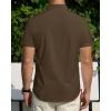 imageJVER Mens Short Sleeve Dress Shirts Stretch Stain Shield Casual Button Down Shirts Solid Formal ShirtBrown