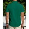 imageJVER Mens Short Sleeve Dress Shirts Stretch Stain Shield Casual Button Down Shirts Solid Formal ShirtDark Green