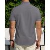 imageJVER Mens Short Sleeve Dress Shirts Stretch Stain Shield Casual Button Down Shirts Solid Formal ShirtDark Grey