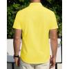 imageJVER Mens Short Sleeve Dress Shirts Stretch Stain Shield Casual Button Down Shirts Solid Formal ShirtLemon Yellow