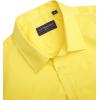 imageJVER Mens Short Sleeve Dress Shirts Stretch Stain Shield Casual Button Down Shirts Solid Formal ShirtLemon Yellow