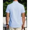 imageJVER Mens Short Sleeve Dress Shirts Stretch Stain Shield Casual Button Down Shirts Solid Formal ShirtLight Blue