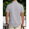 imageJVER Mens Short Sleeve Dress Shirts Stretch Stain Shield Casual Button Down Shirts Solid Formal ShirtLight Grey