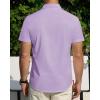 imageJVER Mens Short Sleeve Dress Shirts Stretch Stain Shield Casual Button Down Shirts Solid Formal ShirtLight Purple