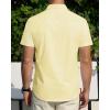 imageJVER Mens Short Sleeve Dress Shirts Stretch Stain Shield Casual Button Down Shirts Solid Formal ShirtLight Yellow