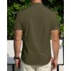 imageJVER Mens Short Sleeve Dress Shirts Stretch Stain Shield Casual Button Down Shirts Solid Formal ShirtOlive Green