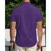imageJVER Mens Short Sleeve Dress Shirts Stretch Stain Shield Casual Button Down Shirts Solid Formal ShirtPurple